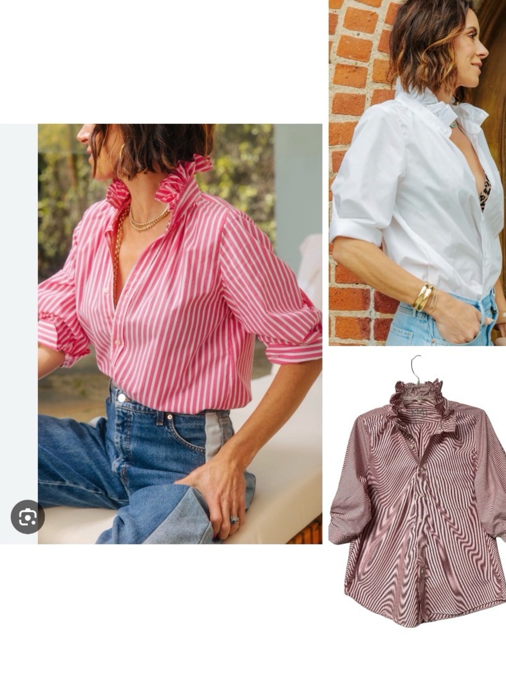 KMJ Ruffle collar cotton top